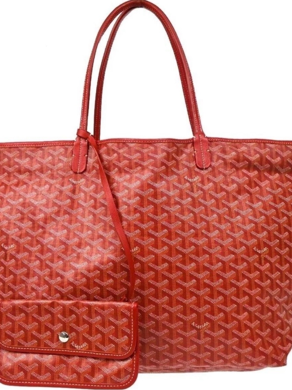 Goyard Red Saint Louis-Style Tote with Matching Pouch